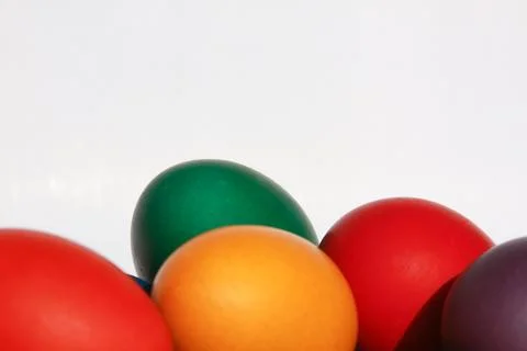 Colorful Easter eggs texture white background Stock Photos