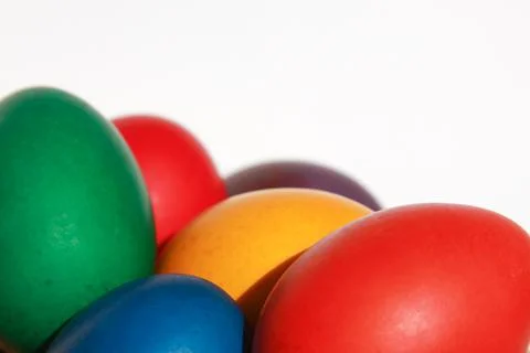 Colorful Easter eggs texture white background Stock Photos