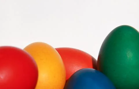 Colorful Easter eggs texture white background Stock Photos
