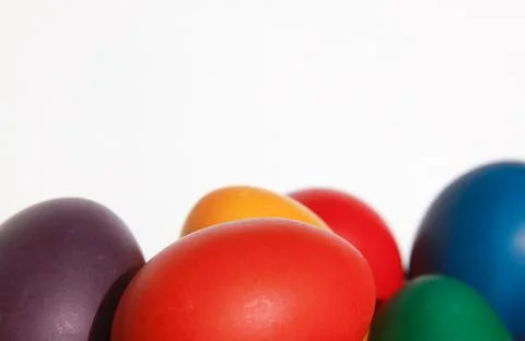 Colorful Easter eggs texture white background Stock Photos