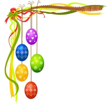 Colorful easter eggs, vector illustration Stock Illustration