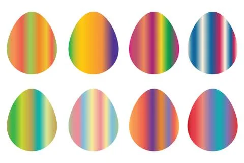 Colorful Easter eggs vector set Stock Illustration