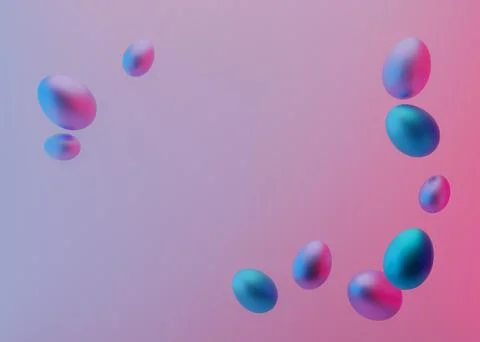 Colorful Easter eggs on violet and pink background. Easter backdrop with free Stock Illustration