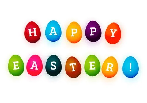 Colorful easter eggs on white background vector Stock Illustration