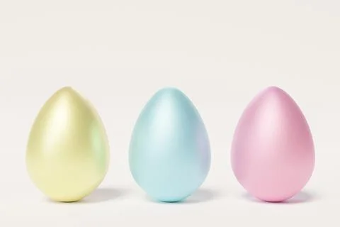Colorful Easter eggs on white background, spring April holidays card 스톡 일러스트