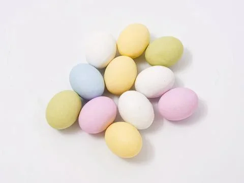 Colorful easter eggs on white background for spring Stock Photos