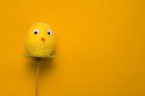 Colorful Easter eggs on a yellow background Stock Photos