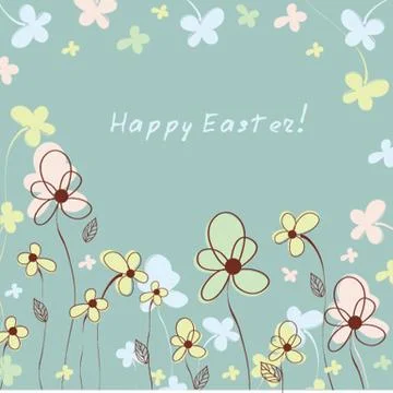 Colorful easter floral background Illustrazione stock