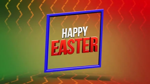 Colorful easter frame with diagonal Happy Easter text on abstract background 動画素材 263698526