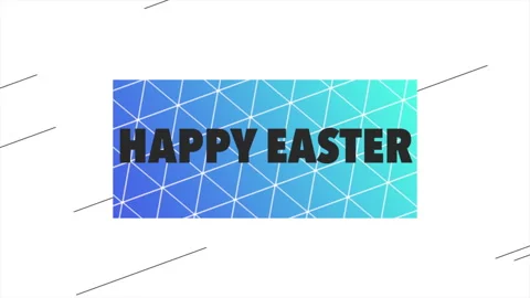 Colorful easter geometric pattern with Happy Easter text Stock Footage 258728106