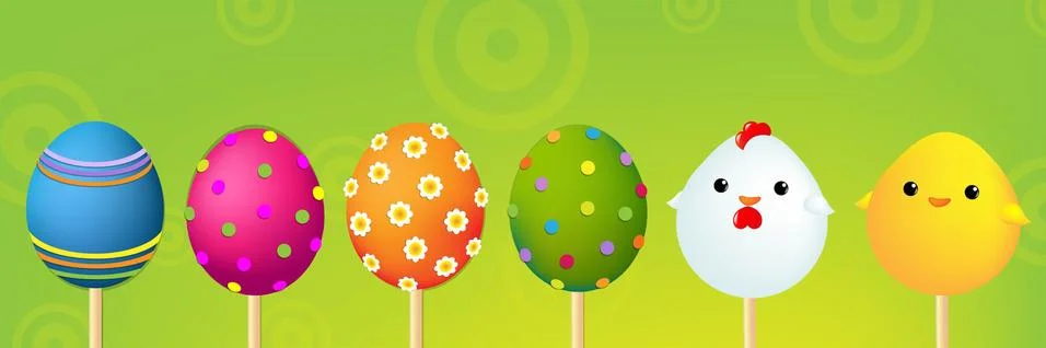 Colorful easter header Illustrazione stock