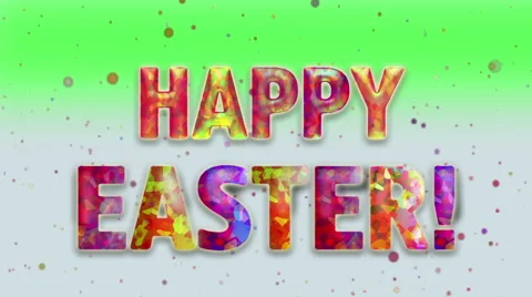 Colorful easter postcard with eggs and easter greetings text Stock Footage 67676427