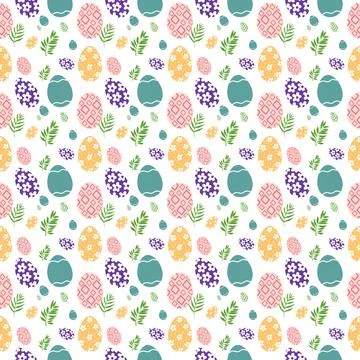Colorful easter seamless pattern. Easter seamless pattern. Easter pattern. .. Stock Illustration