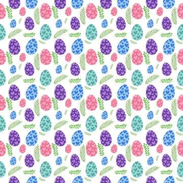 Colorful easter seamless pattern. Easter seamless pattern. Easter pattern. .. Stock Illustration