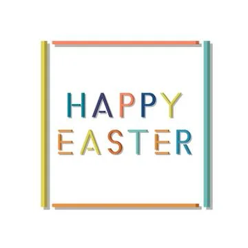 Colorful easter simple card, frame, poster - minimalistic vector design 库存插图