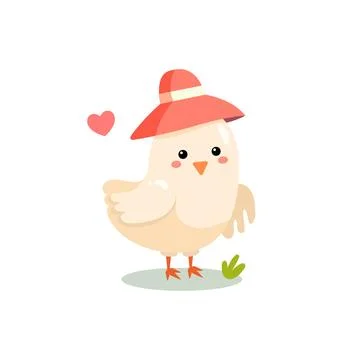 Colorful easter themed vector illustration with cute chicks birds Stock Illustration