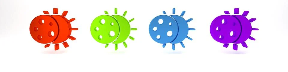 Colorful Eclipse of the sun icon isolated on white background. Total sonar .. Ilustração Stock