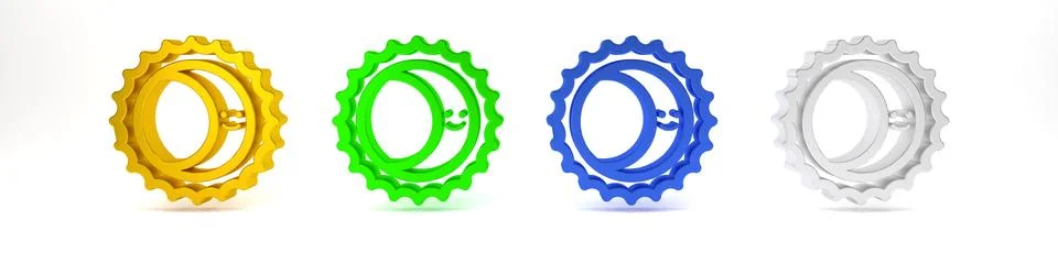 Colorful Eclipse of the sun icon isolated on white background. Total sonar .. Stock Photos
