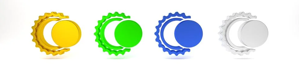 Colorful Eclipse of the sun icon isolated on white background. Total sonar .. Stock Photos