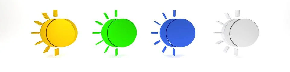 Colorful Eclipse of the sun icon isolated on white background. Total sonar .. Stock Photos