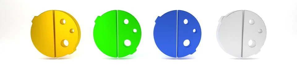 Colorful Eclipse of the sun icon isolated on white background. Total sonar .. Stock Photos