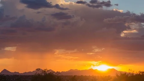 Colorful ecliptic desert sunset wide time lapse Stock Footage 78826266
