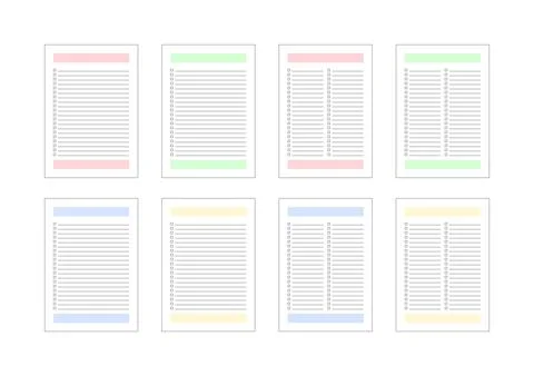 Colorful editable to-do list templates for planner, checklist, productivity Stock Illustration