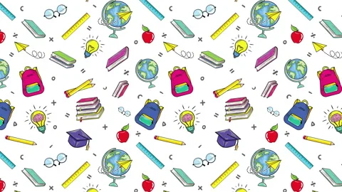 Colorful Education Pattern Stock Footage 255601971