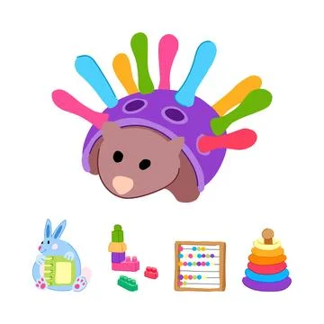 Colorful educational toys developing young children's skills Stock Illustration