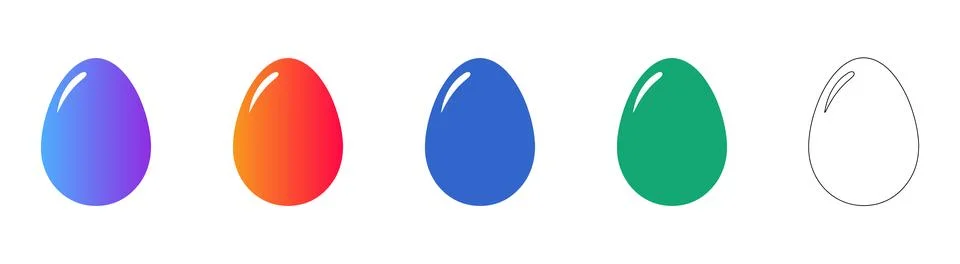 Colorful Egg Shape Icons Vector Set 스톡 일러스트