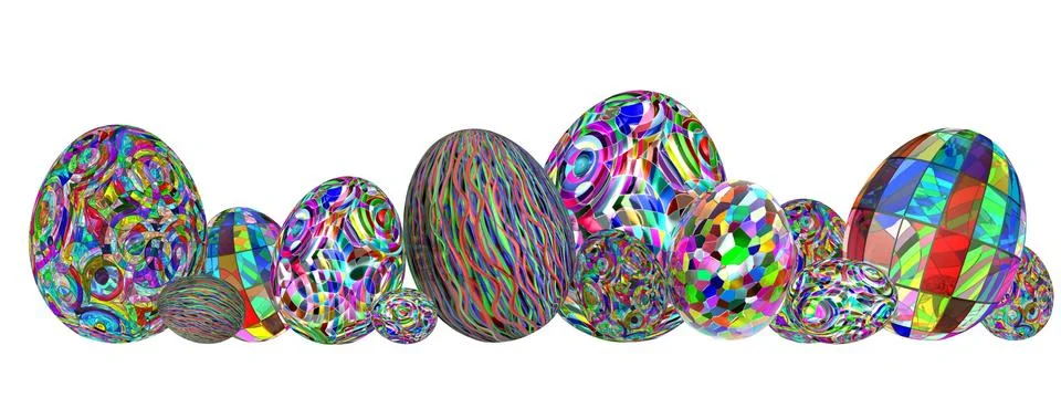 Colorful eggs for easter - 3D render Stock Illustration
