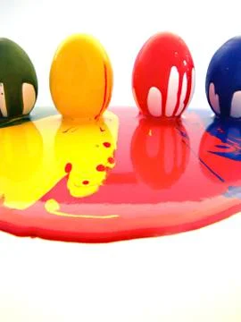 Colorful eggs - easter Stock Photos