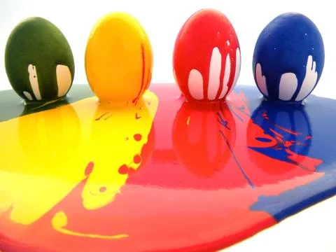 Colorful eggs - easter Stock Photos