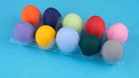 Colorful eggs rotating Video stock 238936231