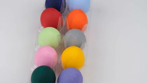 Colorful eggs rotating Stock Footage 239258079