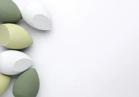 Colorful eggs on white background for easter or spring Stock Photos