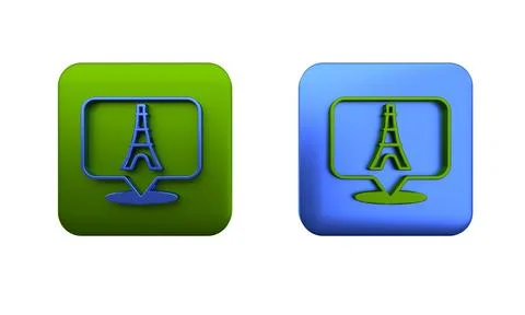 Colorful Eiffel tower icon isolated on white background. France Paris landm.. Illustrazione stock