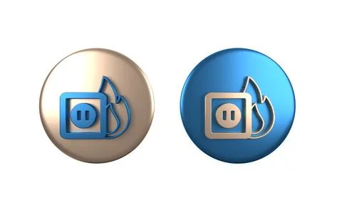 Colorful Electric wiring of socket in fire icon isolated on white backgroun.. Stock Illustration