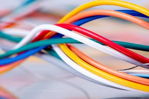 Colorful electrical cable technology concept of data transmission Stock-Fotos