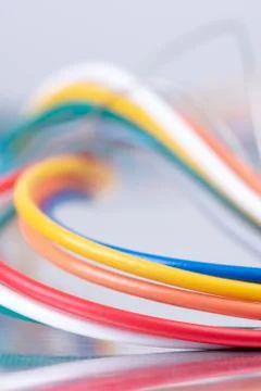 Colorful electrical cable technology concept Stock Photos