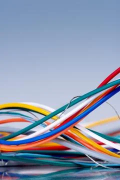 Colorful electrical cable technology Stock Photos