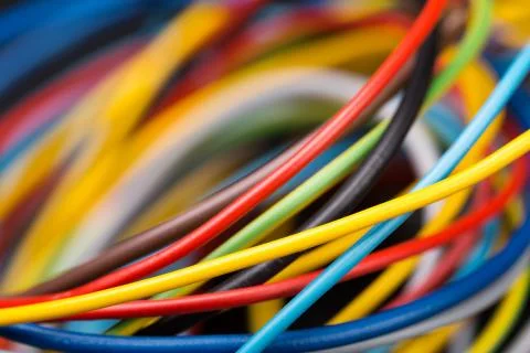 Colorful electrical cables Stock Photos