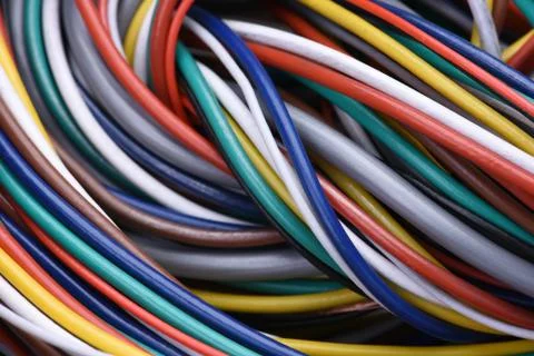 Colorful electrical cables Stock Photos