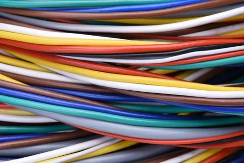 Colorful electrical cables Stock Photos