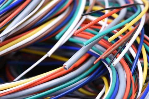 Colorful electrical cables Stock Photos