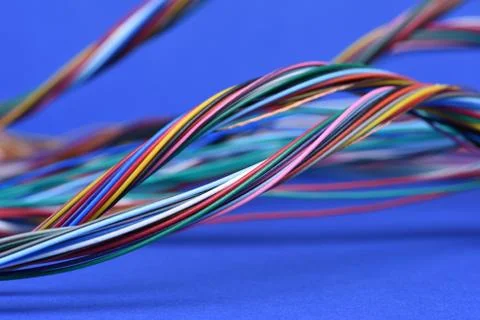Colorful electrical cables Stock Photos
