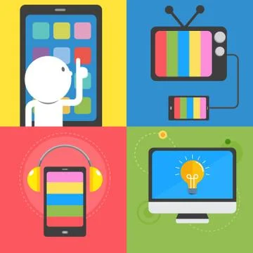 Colorful electrinic Screen for life Stock Illustration