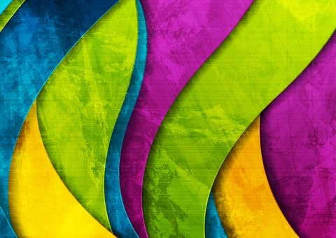 Colorful elegant waves abstract grunge background 스톡 일러스트