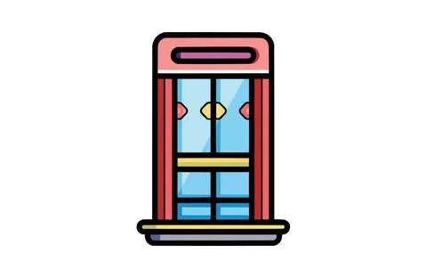 Colorful elevator icon isolated on white background. Illustrazione stock