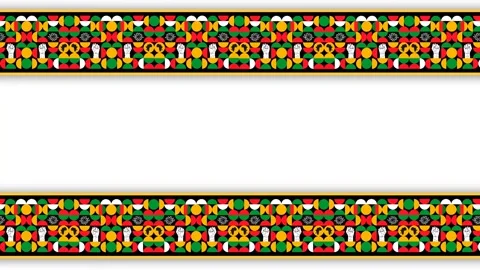 Colorful Emancipation Day Frame Background with Traditional Pan African Geo.. Stock Footage 343604031